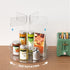 Slideep Lazy Susan Plastic Turntable, Divided Spinner for Kitchen Cabinet, Pantry, Fridge, Fully Rotating Organizer for