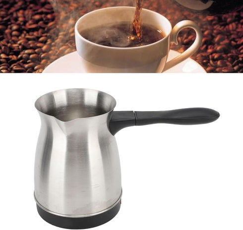 Electric Coffee Pot, 600ML Stainless Steel | Ergonomic Handle Coffee Maker Kettle, 5 Cups Turkish Electric Percolator