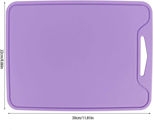 Fdit Chopping Board, Food Grade Silicone Flexible Cutting Board for Home Kitchen Use, Purple