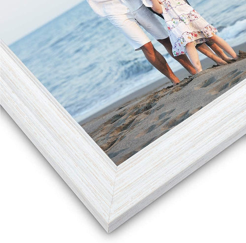LaVie Home 8x10 Picture Frames - 1 Pack Distressed White Rustic Photo Frame with Tempered Glass