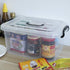 8 Liter Plastic Storage Box - 2-Pack Clear Storage Bins with Handles for Organizing