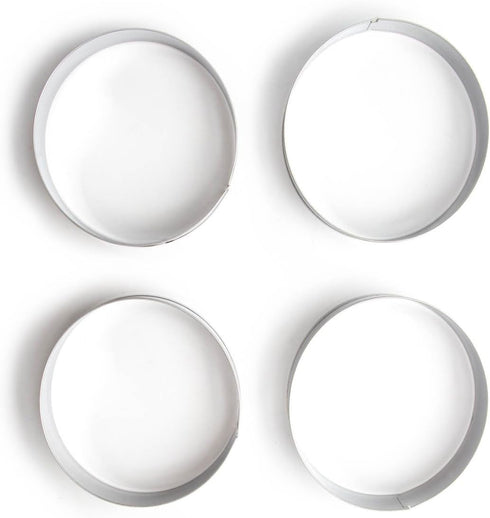 Fox Run Set of 4 English Muffin Ring Molds, Stainless Steel