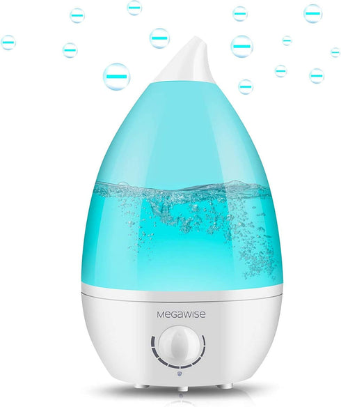 MegaWise Desktop Cool Mist Humidifiers for Bedroom, 24dB Ultrasonic Air Vaporize, Colorful
