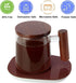 Safe(2PCS,15oz/450ml) COMI Glass Coffee Mugs, Clear Coffee Mugs with Walnut Lid&HandleWide Mouth Extra Large Capacity