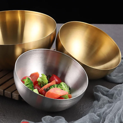 Stainless Steel Mixing Bowls Set of 2, Nesting Salad Bowls for Cooking, Baking, Prepping, Small & Large - 5.9 & 7.9 Inch