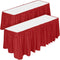 DecorRack 2 Pack Table Skirts, 29 in x 14 ft Each, Disposable & Reusable Rectangular Tablecloth Skirt, Red