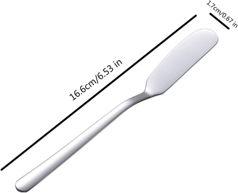 Set 4-Piece 6.5-inch VANRA Cheese Spreader Knife Stainless Steel Butter Knife Small Sandwich Condiment Jam Bread Cream