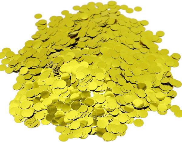VCOSTORE 5000 Pieces Tissue Paper Confetti Circles, 1 cm Round Paper Table Confetti for Party Decoration (Gold)