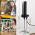 Rechargeable Handheld Milk Frother for Coffee, Electric Whisk with Wall Mounted Stand for Lattes, Hot Chocolate