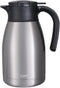 GiNT 51Oz Stainless Steel Thermal Coffee Carafe with Lid, Double Walled Vacuum Thermos, 12 Hour Heat Retention, Silver