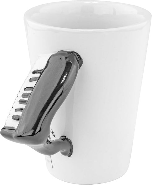 Fairly Odd Novelties Ceramic Black & White Piano Coffee Mug, One Size, White