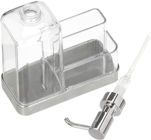 Countertop mDesign Plastic Kitchen Sink Hand Soap Dispenser Pump Bottle Caddy Organizer Holder with Storage