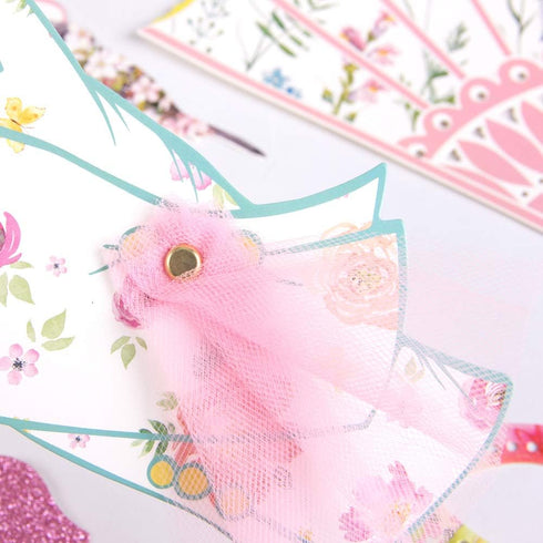 SUNBEAUTY 14 Pcs Tea Party Photo Booth Props, Alice in Wonderland Party Supplies for Garden Party Bridal Shower