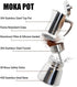 12 304 600ml 20oz Cup Thickened Stainless Steel Moka Pot Stovetop Espresso Maker Cafeteras Italian Percolator Espress