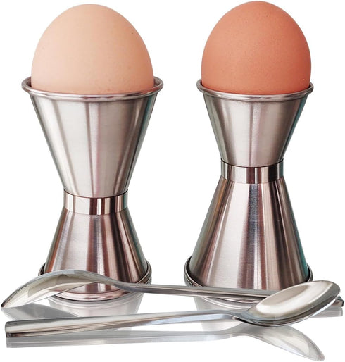 NobleEgg Universal Egg Cups and Spoons for Soft Boiled Eggs, All Chicken
