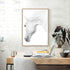 HPNIUB White Horse Wall Art Print Set of 2 (12”X16”, Unframed, Black White Canvas Artwork for Bedroom Decoration)