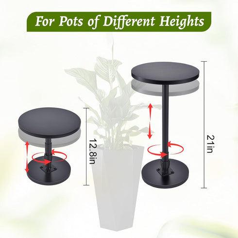 Decivems 12.8-21" 6/8/10" 8/10/12 Inch Adjustable Large Plant Riser for Indoor/Outdoor Pots Universal Plant Stand
