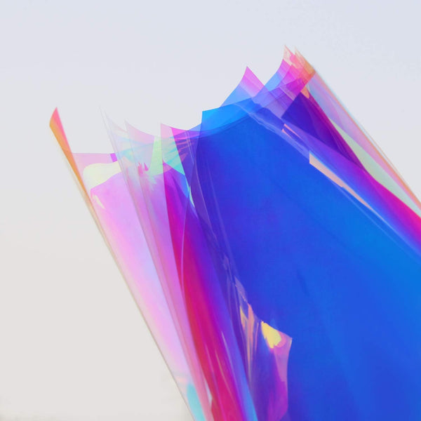 Holographic Decorative Iridescent Window Film - Adhesive Glass Film with Rainbow Effect for DIY Decoration, 17.7"x10'