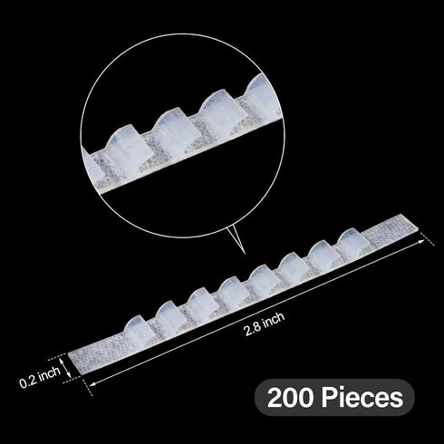 Yalikop 200 Pcs Non Slip Rubber Clothes Hanger Grips, Adhesive Clothing Hanger Grip for Home, Clear