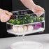 SANNO Vegetable Fruit Storage Containers - Stackable Produce Saver with Lids and Vents for Fresh Produce in Refrigerator