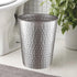 Monarch Abode Pewter Hand Hammered Metal Wastebasket - Decorative Trash Bin for Home Office, Modern Bathroom Garbage Can
