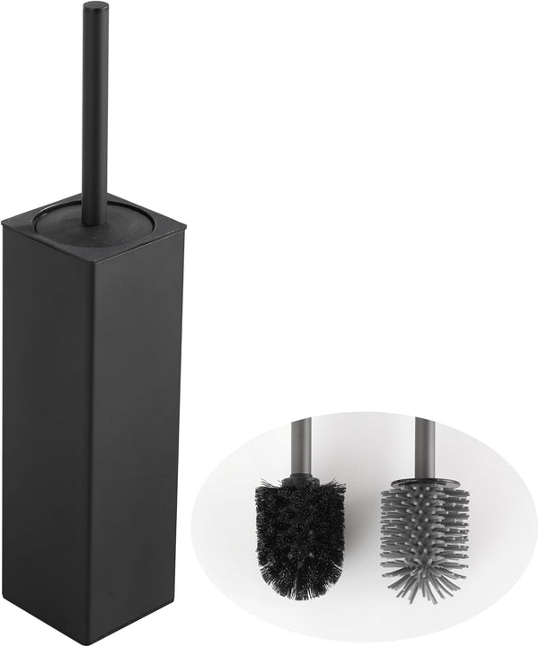 BVL Toilet Brush and Holder Set, Black Freestanding for Bathroom