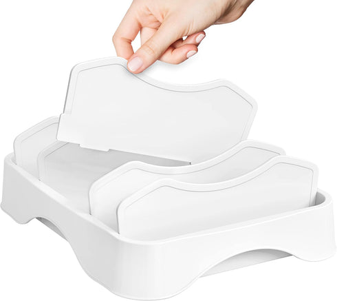 Simple Houseware Adjustable Dividers Food Container Lid Organizer, 10''x8'', White Storage