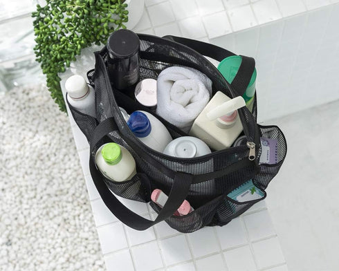 ALYER Large Mesh Dive Tote Bag - Portable Shower Caddy Bath Organizer with Separated Inner Compartment, Durable Handles