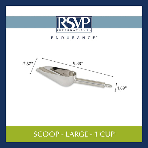 RSVP International Endurance Stainless Steel Measuring Scoop Collection, 1-Cup
