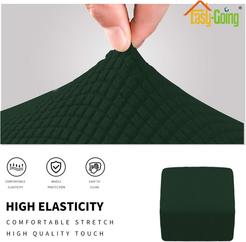 Easy-Going Stretch Ottoman Cover Folding Storage Stool Furniture Protector Soft slipcover with Elastic Bottom