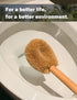 Updated Modern Toilet Bowl Brush, Natural Coconut Fiber Brush Head with Beechwood Handle, Eco-Friendly