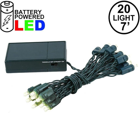 8 20 Count 3X Novelty Lights Battery Operated LED Mini Lights Feet, Warm White Fairy Lights on Green Wire, On/Off