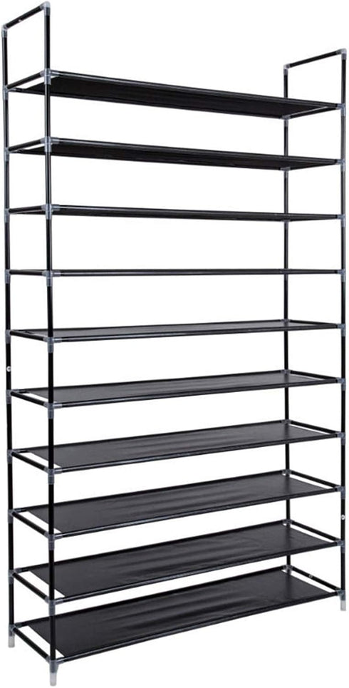 Acedas 10 Tiers Shoe Rack 50 Pairs, Space Saving Shoe Shelf, Non-Woven Fabric