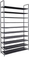 Acedas 10 Tiers Shoe Rack 50 Pairs, Space Saving Shoe Shelf, Non-Woven Fabric