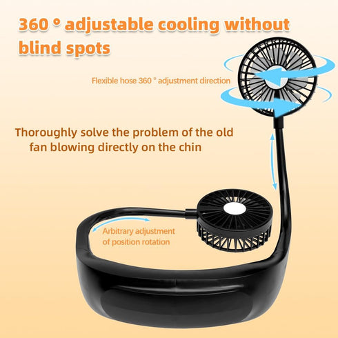 Portable Neck Fan, 360° Cooling Hands-Free Fan, 8000 mAh Battery Operated Quiet Wearable Personal Fan