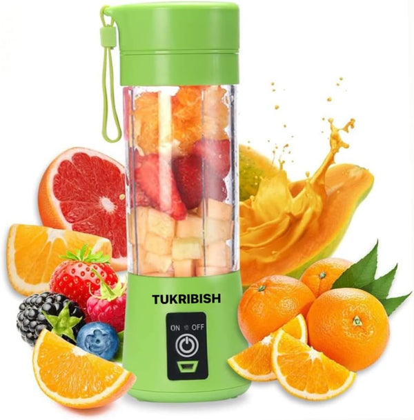 Portable Green Blender for Shakes and Smoothies, Cordless Mini Travel Fruit Juicer Cup Mixer, USB Rechargeable