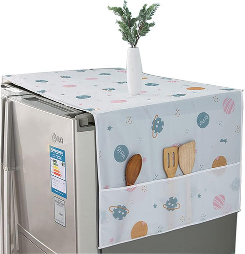 Refrigerator Dust-Proof Cover with Storage Pockets, PEVA Material Waterproof Cover for Washing Machine, Multi-Purpose