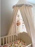 YIUOR Kids Bed Canopy with Frills Cotton Cover Net for Crib Reading Nook Curtain Hideaway Hanging Round Tent Nursery