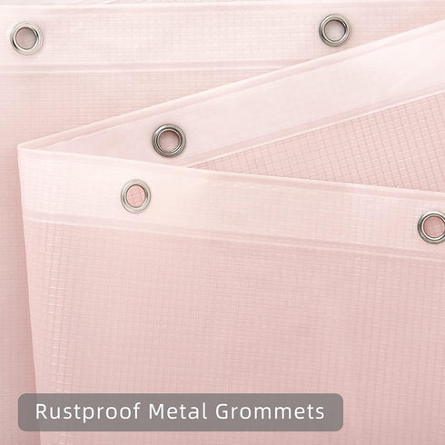 RAY STAR Heavy Duty Pink Waffle Textured Shower Curtain Liner with Hooks, 70 x 72 inches, Waterproof PEVA with 3 Magnets