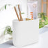Toothbrush Holder with Bamboo Divider,Detachable for Easy Cleaning Multi-Functional Storage,2 Slots Electric Toothbrush and Toothpaste Organizer Caddy for Bathroom Vanity,Sink,Countertop (White) by Cerpourt