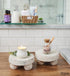 Set 2 Set Housewarming Gifts of Wood Display Stand Home Decor Display Risers Round Pedestal Bathroom Accessory Holder