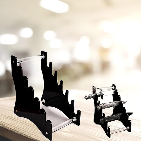 Knife Display Stand, Acrylic Knife Storage Holder for 6 Knives, Organizer for Kitchen