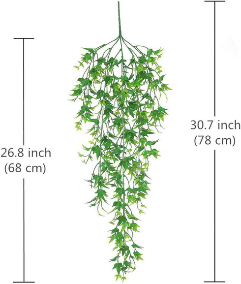 Artificial Hanging Vine - Sweet Potato Leaves Plastic Plants, Faux Ivy Garland, UV Resistant for Indoor Outdoor Garden