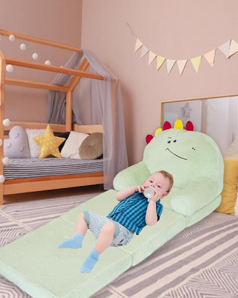 2-in-1 1-3 Toddler Chair Toddler Couch: Kids Chairs Comfy Kids Sofa Fold Out for Girls and Boys Years Old, Green