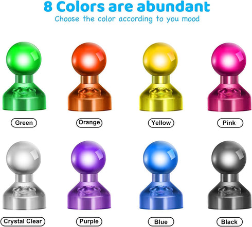 90 PCS Colorful Strong Magnetic Push Pin Magnets, Office/Classroom Magnets, Perfect for Kitchen, Home, School, Map,