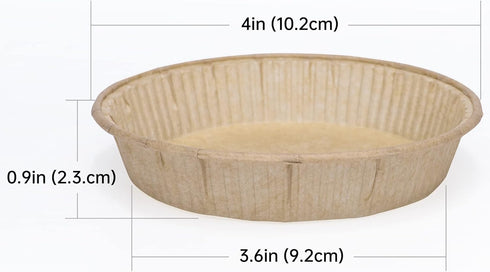 50pcs Paper Mini Tart Pans for Baking, mini pie tins 4Inch Mini Pie Pans, Non-stick, Unbleached, Disposable Quiche Baking Dish,Oven safe, Microwave safe by Bake Choice