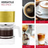 Holstein Housewares 5-Cup Coffee Maker, Pause N Serve, One-Touch Operation, Non-Stick Warming Plate, White and Gold