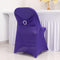 Efavormart Purple Spandex Folding Slip On Chair Cover with Silver Rhinestone Buckled