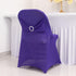 Efavormart Purple Spandex Folding Slip On Chair Cover with Silver Rhinestone Buckled
