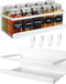 Magnetic Spice Rack for Refrigerator, 2 Pack Fridge Organizer for Spice Jars, Magnet Shelves with 4 Hooks